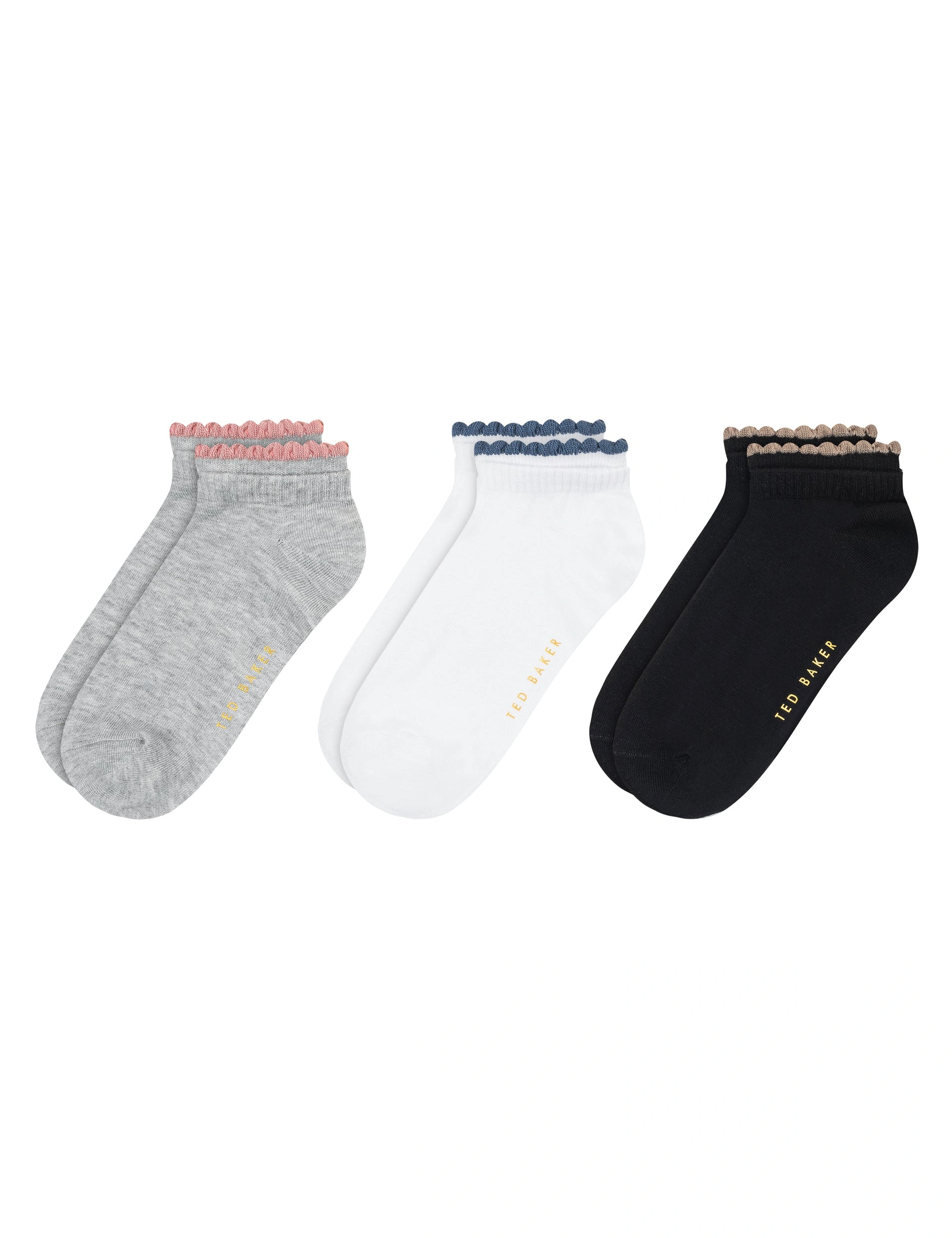 Lot de 3 Socquettes Femme Sans Bouclettes à Double Bord, Discrètes et Confortables!